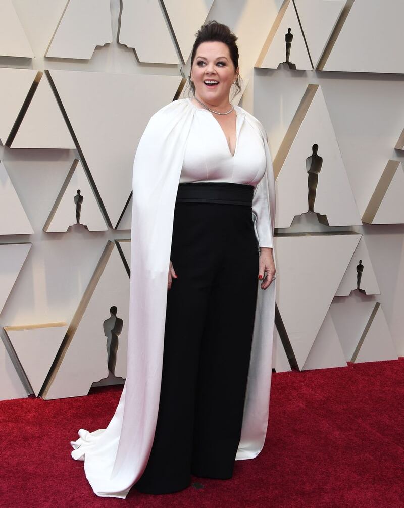 Melissa McCarthy was one of several stars opting for two-piece tailoring. Photograph: Mark Ralston/AFP/Getty Images