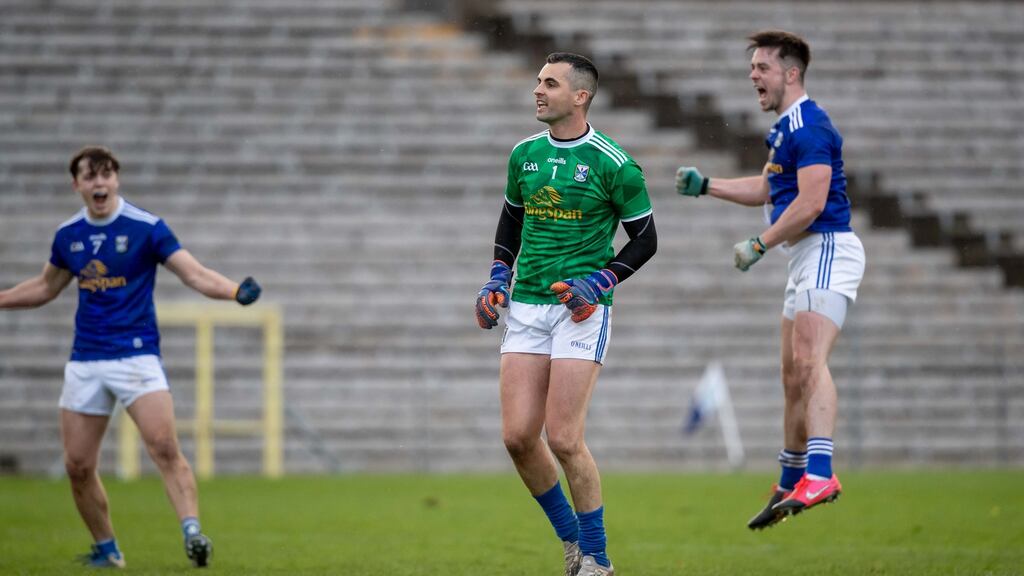 Cavan captain Raymond Galligan celebrates kicking the winning score in the dying minutes of extra-time as they beat Monaghan in the Ulster Senior Football Championship. Photo: Morgan Treacy/Inpho