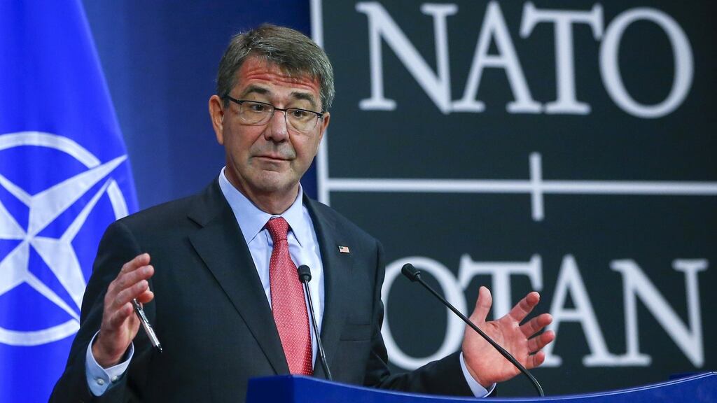 US secretary of defence Ash Carter: “There is now a criminal syndicate that is exploiting these poor people and this is an organised smuggling operation,” he said. “Targeting that is the way that the greatest effect can be had.” Photograph: Yves Herman/Reuters