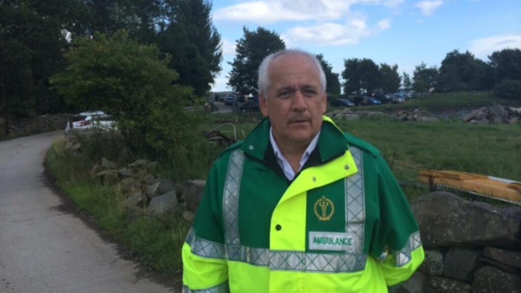 John McPoland of the North’s ambulance service who said it was ‘absolutely amazing’ officers weren’t dealing with a possibly tragic situation. Photograph: Gerry Moriarty/The Irish Times