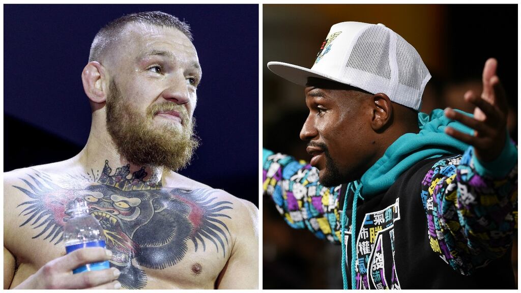 Conor McGregor and Floyd Mayweather may have ulterior motives in hinting at a possible fight against each other. Photographs: Inpho and Getty Images