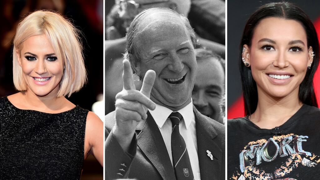 Caroline Flack (left), Jack Charlton and Naya Rivera. Photograph: PA/The Irish Times/Getty Images