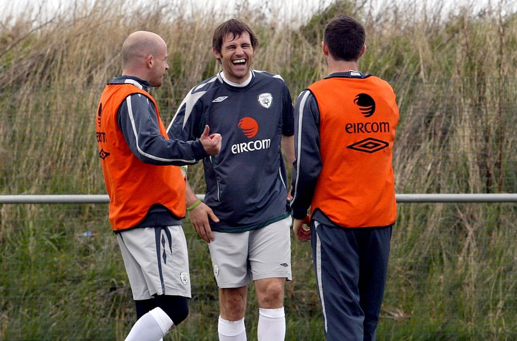 Lee Carsley, Kevin Kilbane and Robbie Keane. Our doubts around the former chief executive John Delaney went back to a meeting with the players before the Wales game in 2007. Photograph: Donall Farmer/Inpho