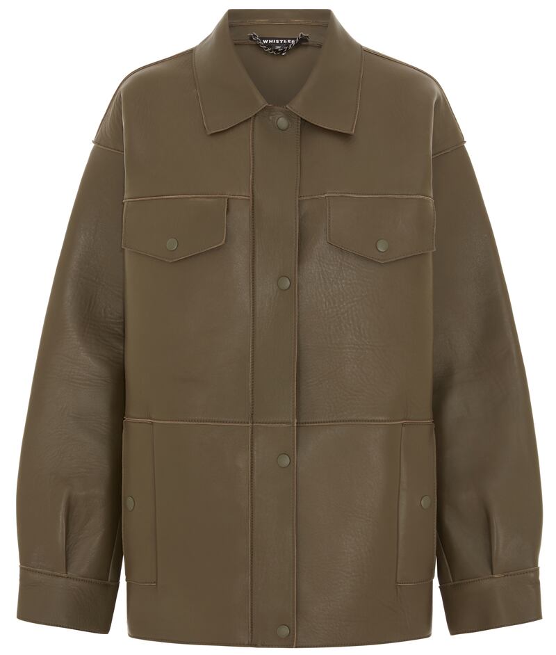 Khaki jacket, €585 from Whistles