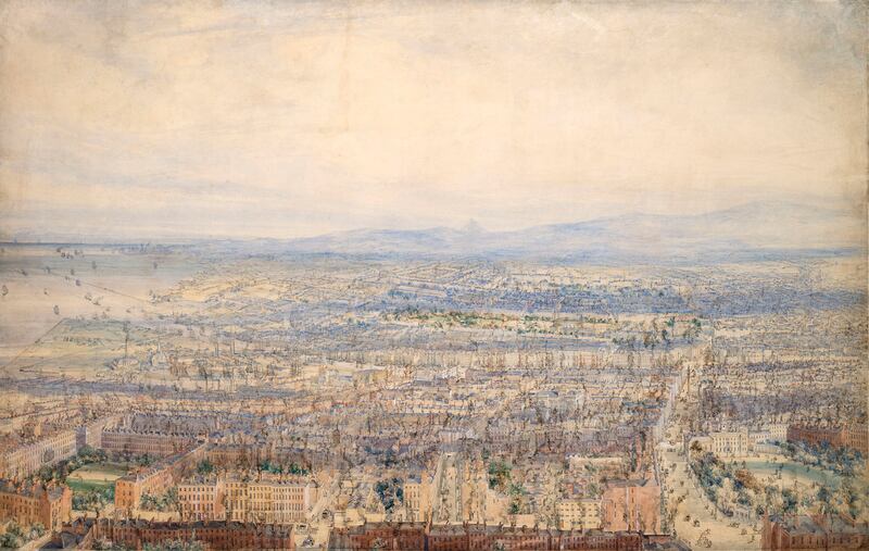 James Mahony, Dublin from the Spire of Saint George’s Church, Hardwicke Place, 1854. Photograph: National Gallery of Ireland
