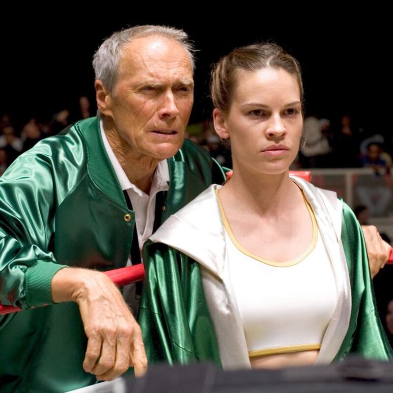 Clint Eastwood and Hilary Swank in Million Dollar Baby