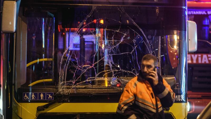 38 people were killed by a bombing outside Besiktas’s stadium following a match against Bursaspor last December. Photograph: Ozan Kose/Stringer/Getty