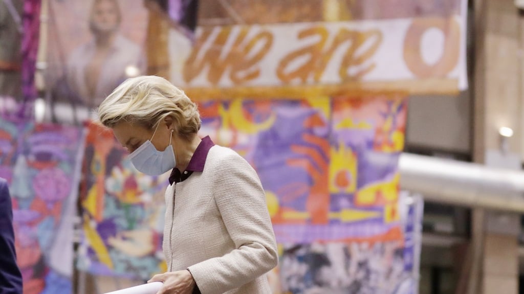 European Commission President Ursula von der Leyen is in the line of fire. EPA/OLIVIER HOSLET / POOL