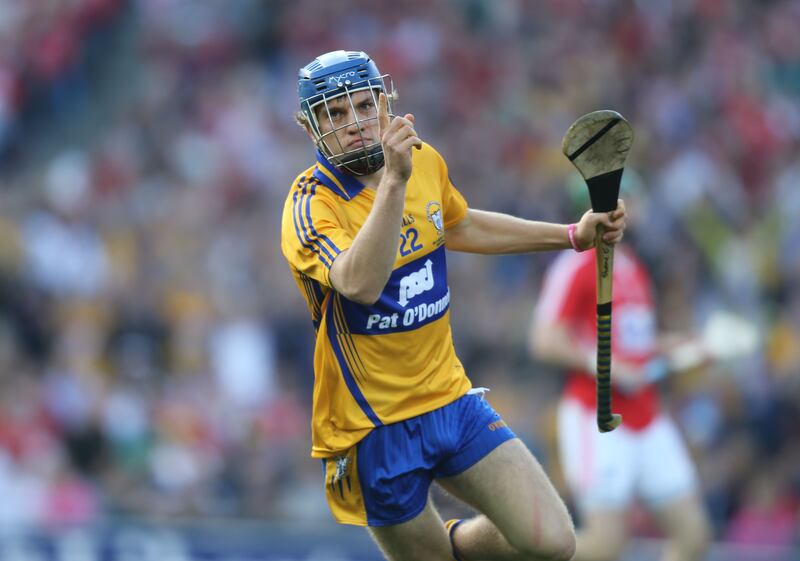 A young Shane O'Donnell celebrates scoring one of his three goals against Cork during the 2013 All-Ireland hurling final replay. Photograph: Alan Betson