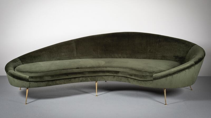Lot 8, Italian crescent-shaped sofa