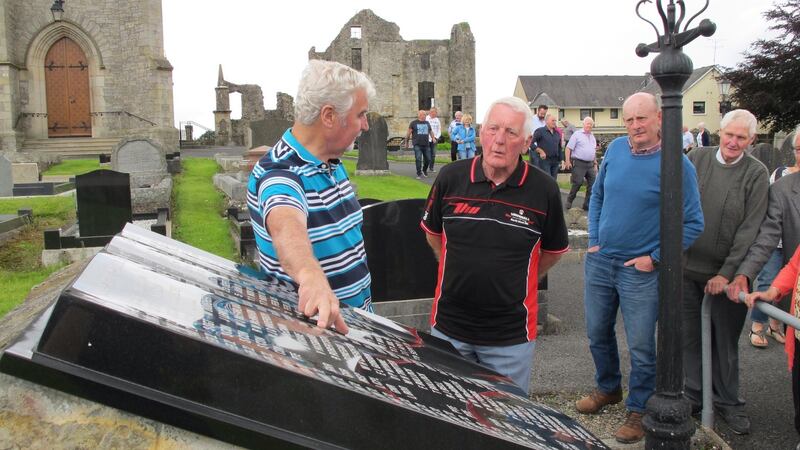 Eric Brown reads the names of some of those murdered by the IRA during the Troubles in the Co Fermanagh area.
