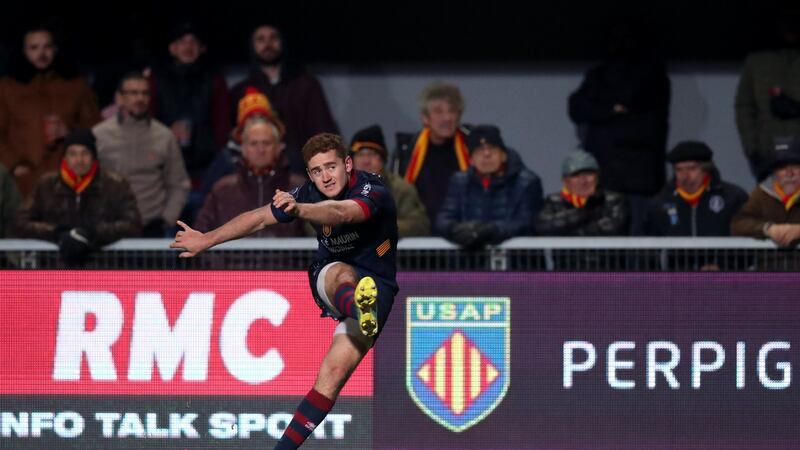 Paddy Jackson misses a conversion during Perpignan’s defeat to Connacht. Photograph: Billy Stickland/Inpho