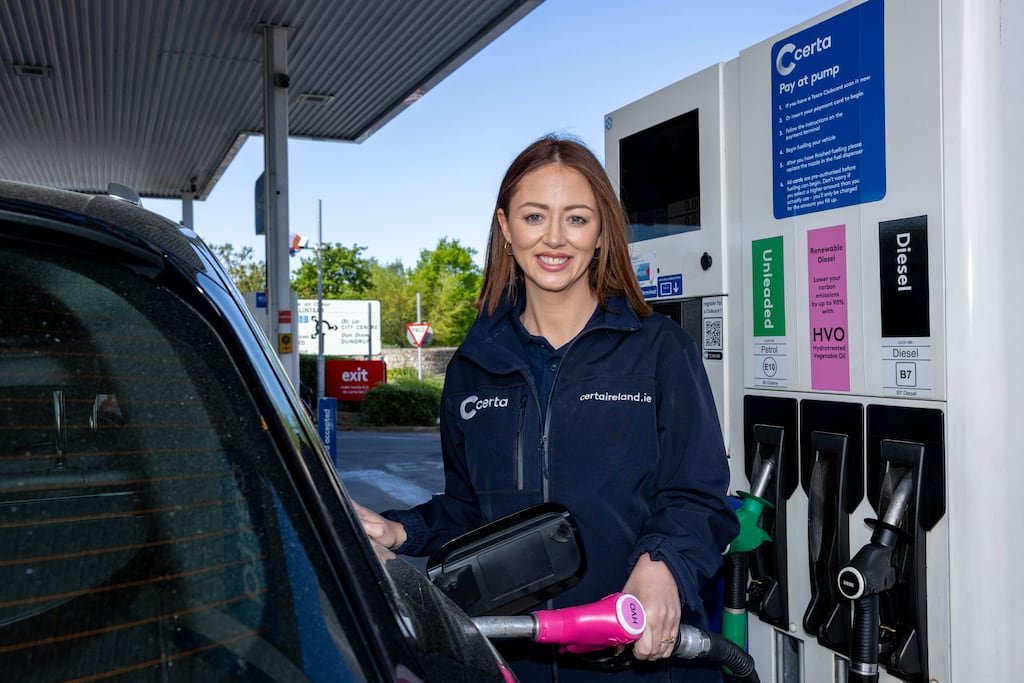Laura Byrne, head of sustainable fuels at Certa, which is the first fuel operator in Ireland to make HVO available at ten of its forecourts as demand for the renewable fuel continues to rise among motorists nationwide. Photograph: Sean Brosnan Photography