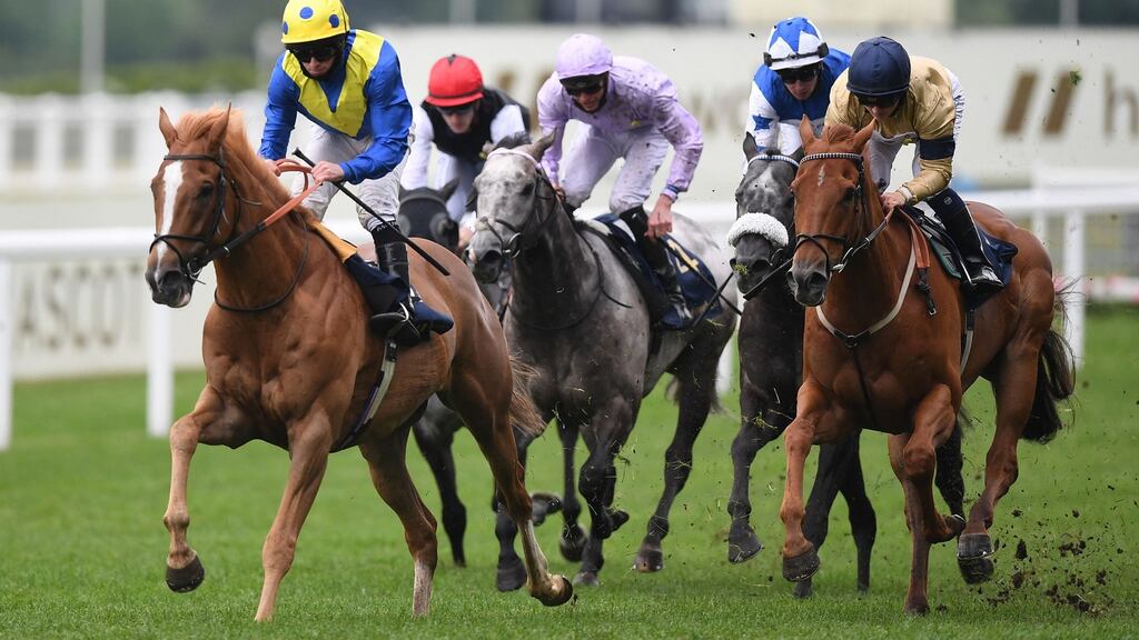 Jockey Ryan Moore rides Dream of Dreams to win the Diamond Jubilee Stakes at Ascot. Photograph: Getty Images