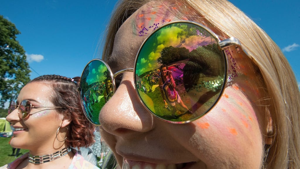 Charleen Murphy, from Templeogue, with Caitlin Brady, from Walkinstown. Photograph: Dave Meehan