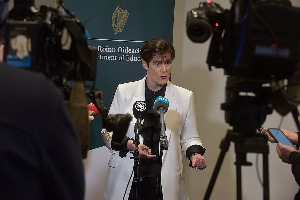 Minister for Education Norma Foley has said exam authorities will do all they can to ensure Leaving Cert exam results issue in August instead of September this year. Photograph: Tommy Clancy