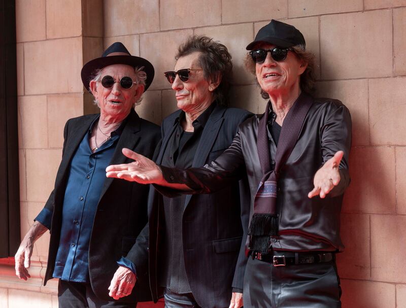 Rolling Stones: Keith Richards, Ronnie Wood and Mick Jagger. Photograph: Stuart C Wilson/Getty