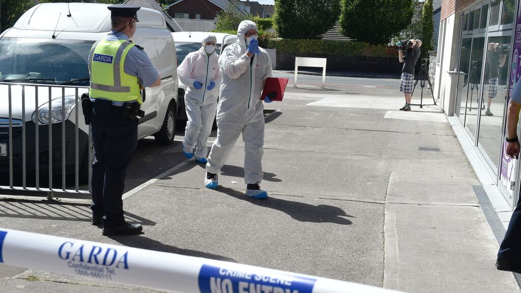State Pathologist Margaret Bolster enters Elderwood Apartments, Boreenamanna Road, Cork where a two-year-old girl was found seriously injured. Photograph: Michael Mac Sweeney/Provision