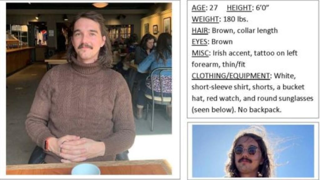 Cian McLaughlin was last seen on the afternoon of June 8th at Grand Teton National Park, Wyoming