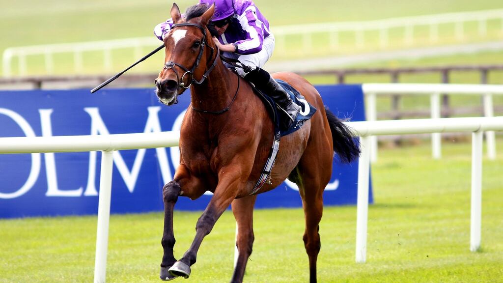 Ryan Moore aboard Magical who is set to take her chance in the Eclipse at Sandown on Saturday. Photograph: Peter Mooney/Inpho