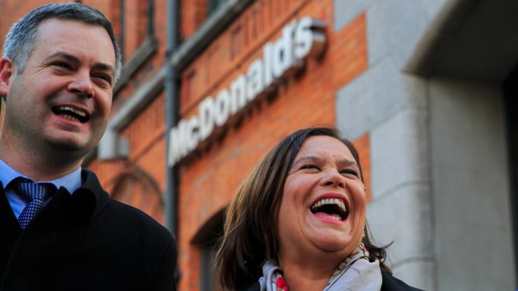 Sinn Féin’s Pearse Doherty and Mary Lou McDonald. The party could be on the verge of a major breakthrough, with polls tracking a big increase in support since late last year. Photograph: Gareth Chaney/Collins