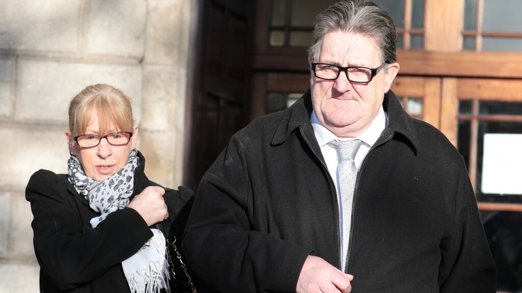 Esther and Joseph Carragher  at the Four Courts for a High Court action in relation to the repossession of a property at Doolargy Avenue, Muirheavnamor, Dundalk, Co Louth. Photograph: Collins Courts
