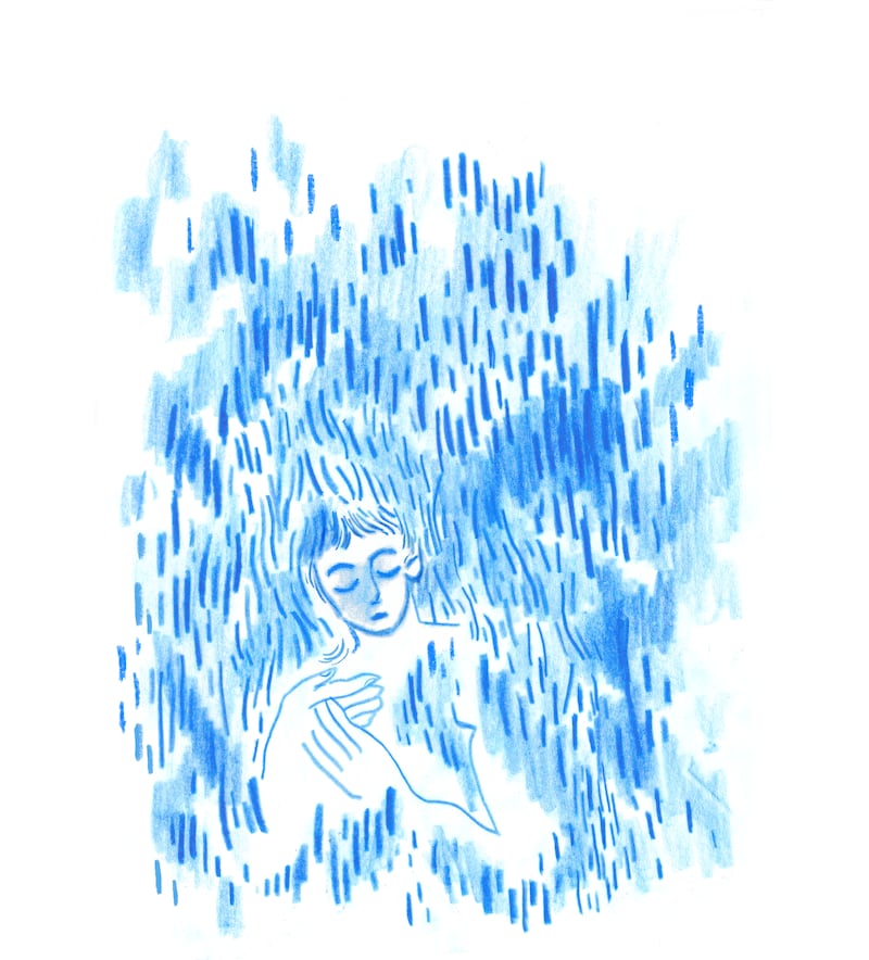 Illustration by Megan Luddy from Ninety-Nine Words for Rain (and One for Sun) by Manchán Magan