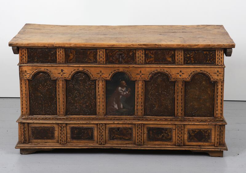 A 17th-century painted coffer (€2,500-€3,500) at Sheppard's Legacy of the Big House auction