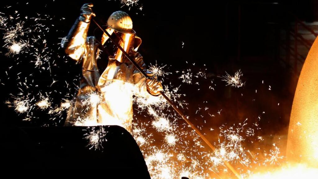 Out today: figures for German industrial production (Oct). Photograph: Reuters/Ina Fassbender