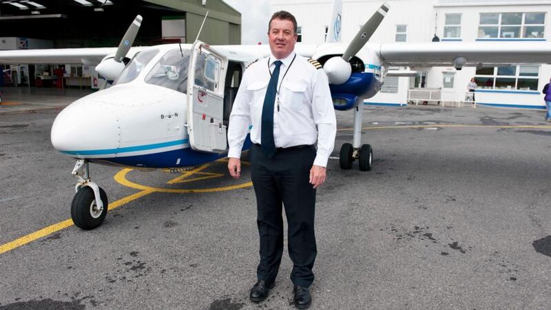 Aer Arann pilot Des Collins, who has been flying out of Connemara Airport in Inverin, Co Galway, for 12 years. Photograph: Andrew Downes