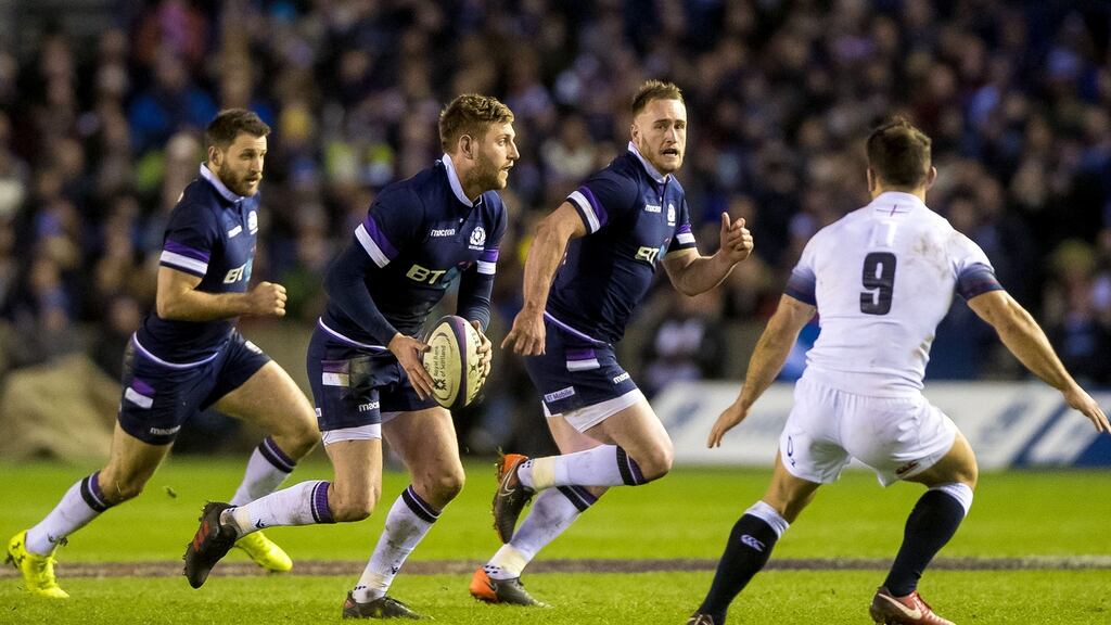 Finn Russell: backed himself in the crucial moments which helped fashion a famous victory over England at Murrayfield. Photograph: Craig Watson/Inpho