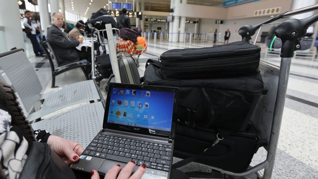 The US cabin restriction on laptops is already applicable to flights originating from 10 airports including in the UAE, Saudi Arabia, Qatar and Turkey. Photograph: AFP/Getty Images