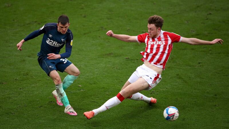 Jason Knight in action for Derby County against Stoke City. Photograph: Nick Potts/PA Wire