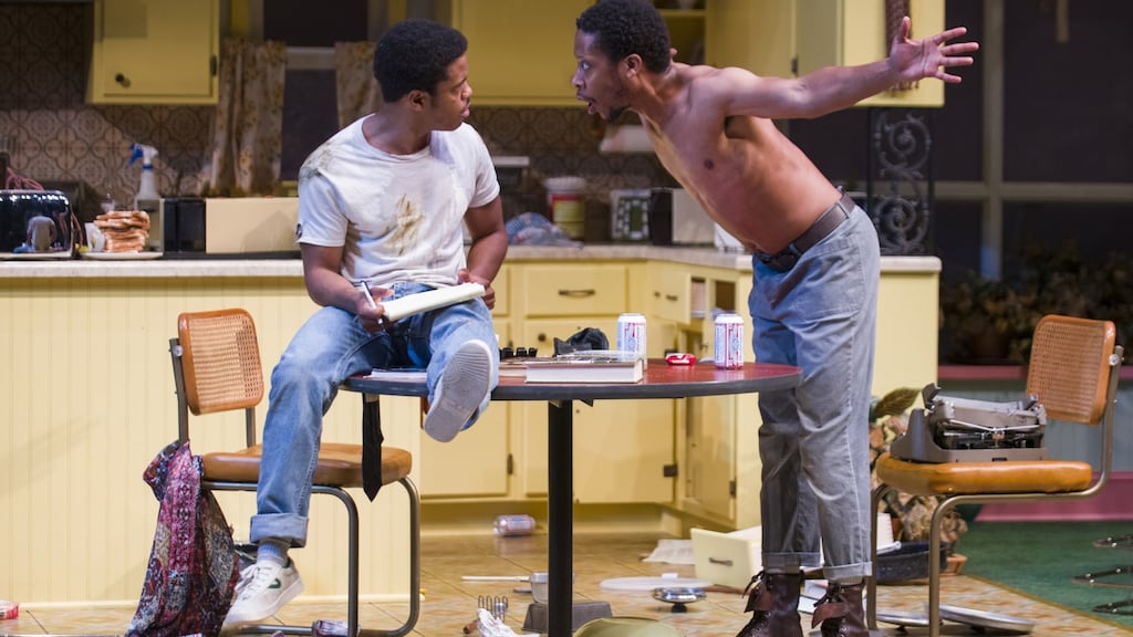 Michael Hill and Namir Smallwood in Sam Shepard’s True West, a Steppenwolf production in association with Galway International Arts Festival. Photograph: Michael Brosilow