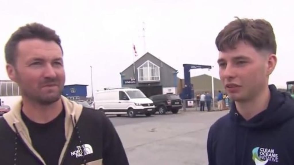 Patrick and Morgan Oliver pictured earlier this year. Photograph: RTÉ screengrab