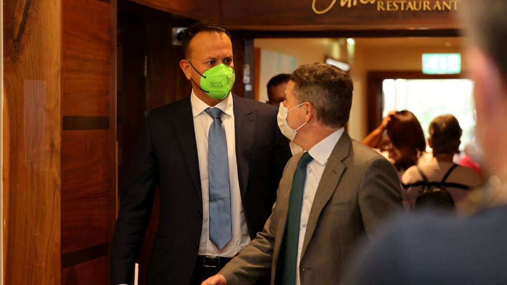 Tánaiste Leo Varadkar and Minister for Finance Paschal Donohoe. The Governement will find it difficult to take money away from taxpayers. Photograph: Dara Mac Donaill / The Irish Times