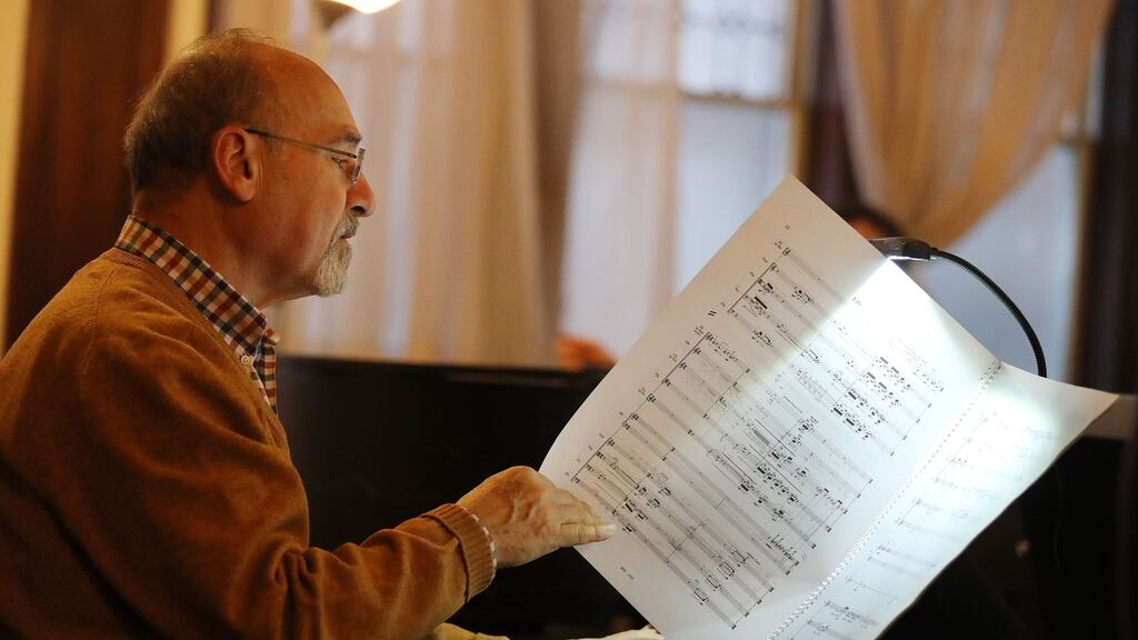 Italian composer Salvatore Sciarrino gives the impression of re-drawing time. Photograph: Steve Russell/Toronto Star via Getty Images