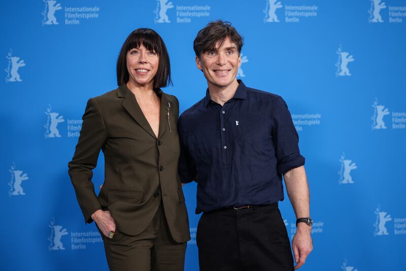 Actor Eileen Walsh and Cillian Murphy at the photocall for Small Things Like These at Berlin film festival on Thursday. Photograph: Clemens Bilan/EPA-EFE
