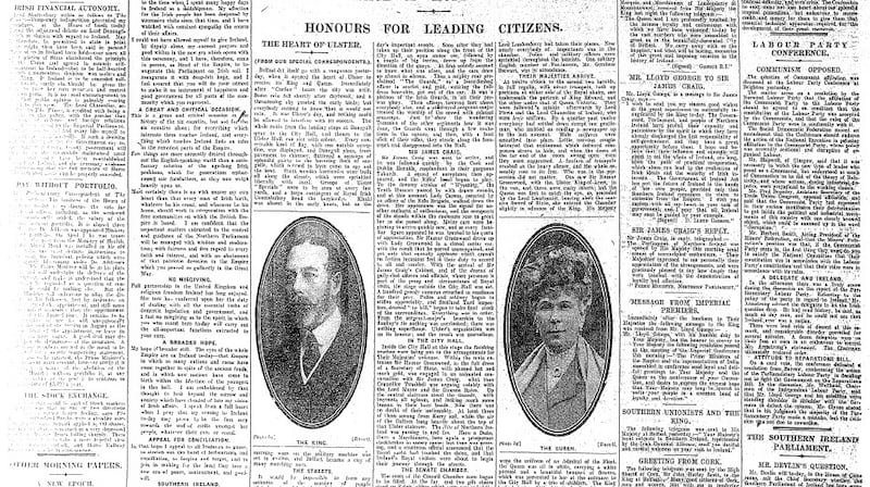 Page 5 of The Irish Times, June 23rd, 1921