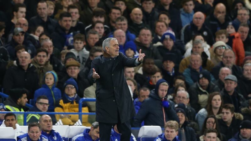 Chelsea’s Portuguese manager Jose Mourinho gestures to his players. Photo: Getty Images
