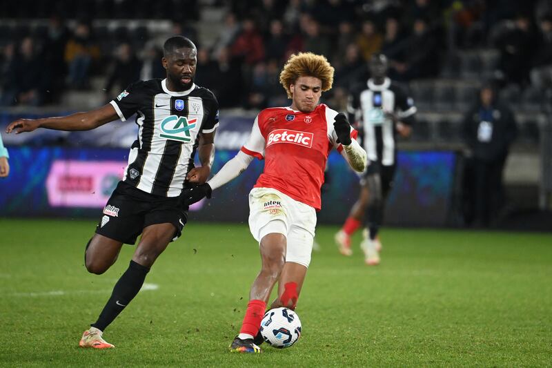 John Joe Patrick Finn (right) in action for Stade de Reims in the French Cup earlier this season. Photograph: Getty Images