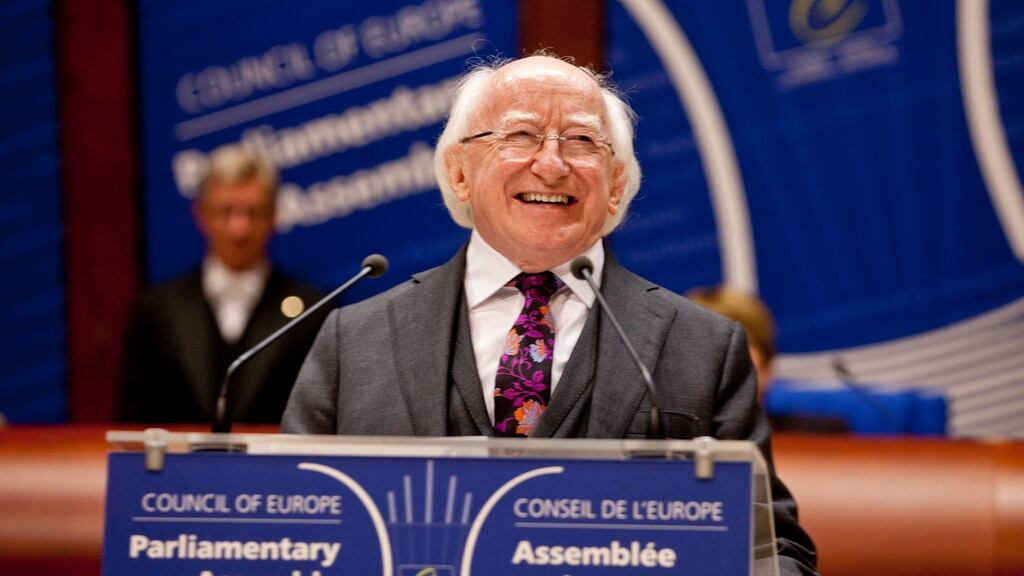 President Michael D Higgins at the Council of Europe, Strasbourg. Photograph: Chris Bellew