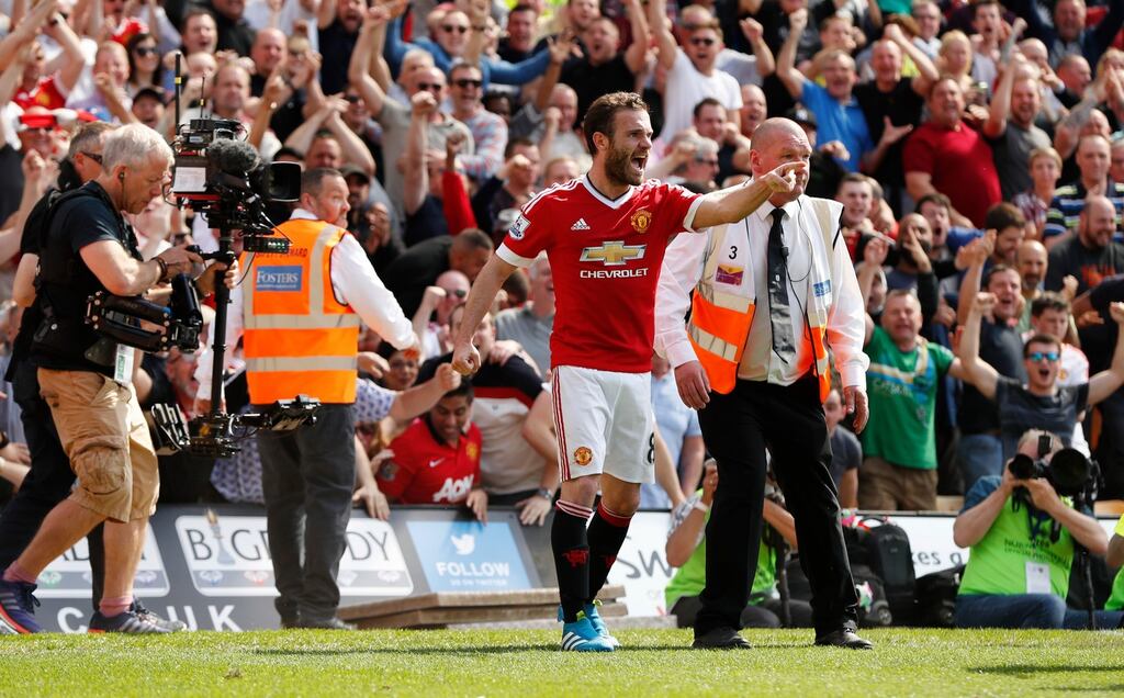 Juan Mata scored Manchester United’s crucial winner against Norwich City. Photograph: Reuters