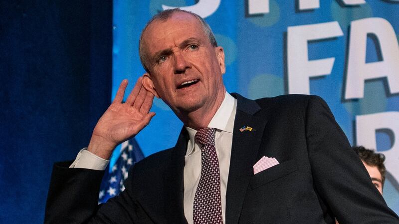 New Jersey governor Phil Murphy gestures to supporters. Photograph: Eduardo Munoz Alvarez/Getty