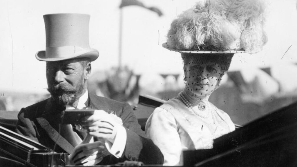 King George V, with Queen Mary: presented Jack Moyney with his Victoria Cross. Photograph: Getty Images