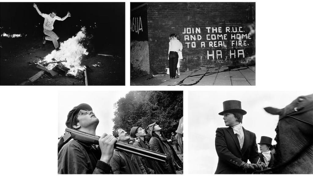 Whatever You Say, Say Nothing: pairings from the chapters The Last Night (top) and Day of Roses (lower). Composite: Gilles Peress