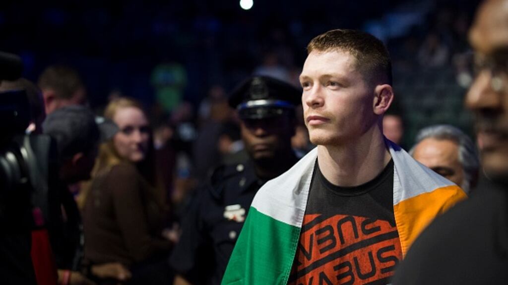 Joseph Duffy takes on Dustin Poirier in UFC 195. Photograph: Getty