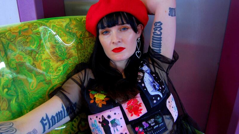 Aisling Duffy tulle patchwork top at Om Diva