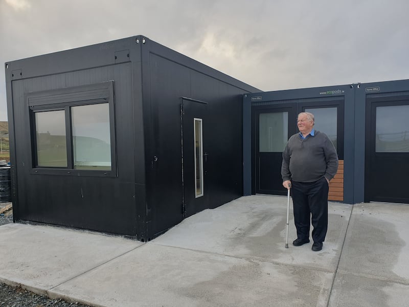 Bernard McCabe outside the recently built medical hub on Clare Island