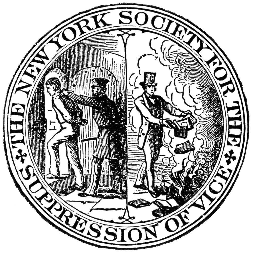Frank MacGabhann was wearing a specially commissioned T-shirt with the logo of “The New York Society for the Suppression of Vice”